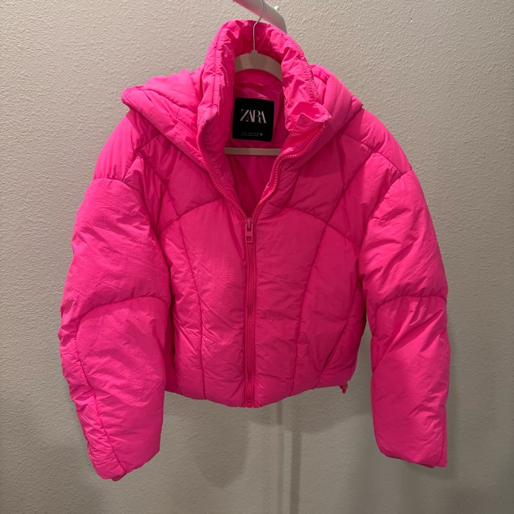 ZARA Pink Puffer Jacket